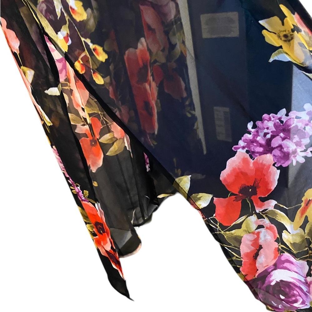 Done not available  black open-front coverup kimono Resortwear vacation spring - Picture 5 of 6